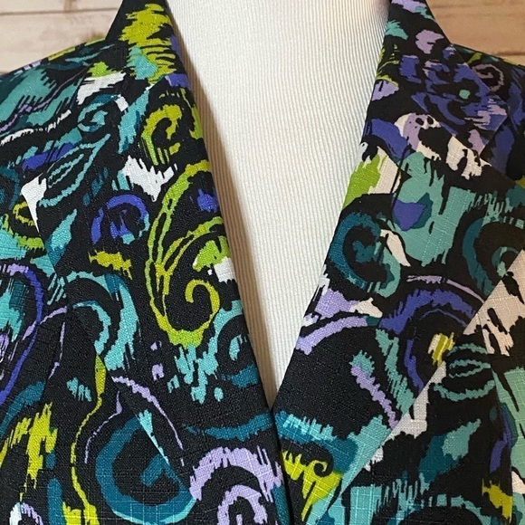 Kasper artsy corpcore multicolored single-breasted blazer Size 8 - Picture 2 of 7